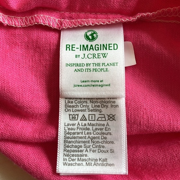 J. Crew Linen Dress Pink Tiered Ruffle Sleeveless Womens 4 Pockets Flowy Cottage - Picture 10 of 17